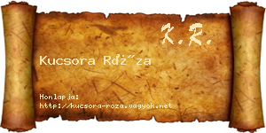 Kucsora Róza névjegykártya
